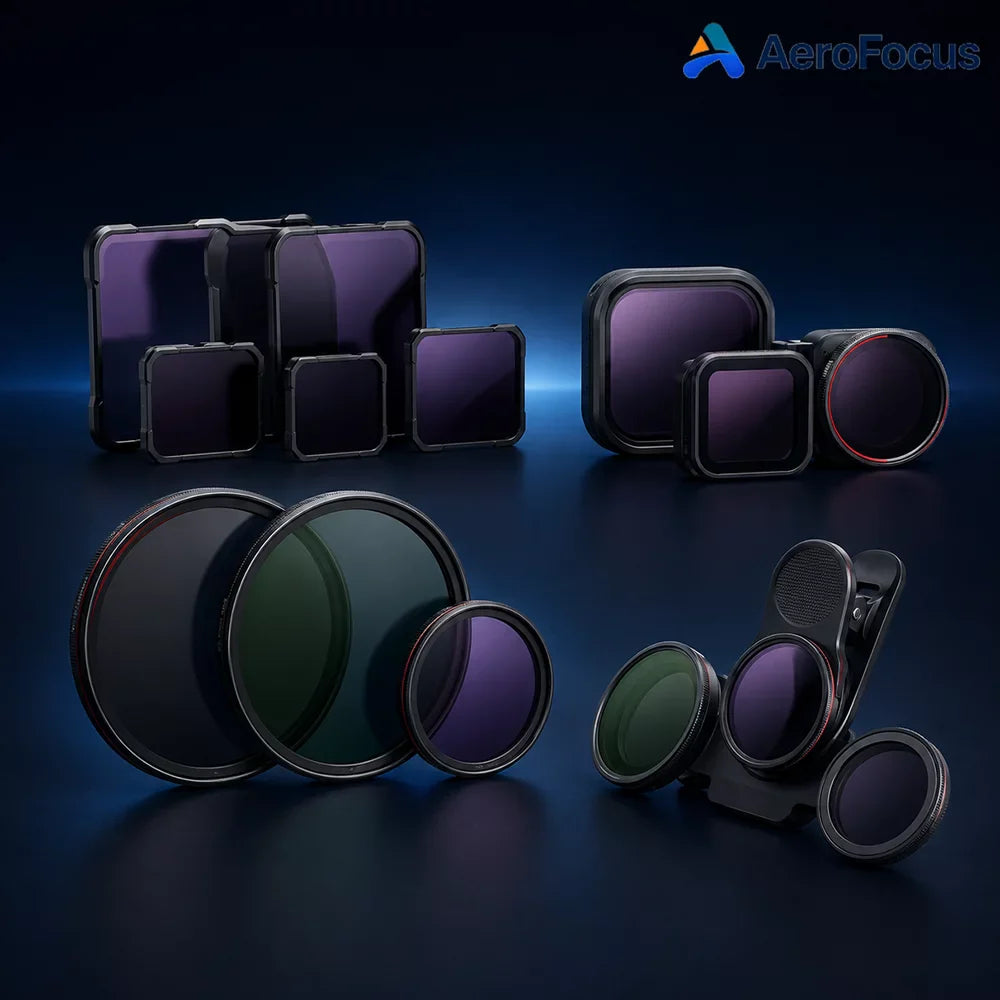 Drone filters, action camera filters, phone filters and camera lens filters for outdoor photo and video shooting