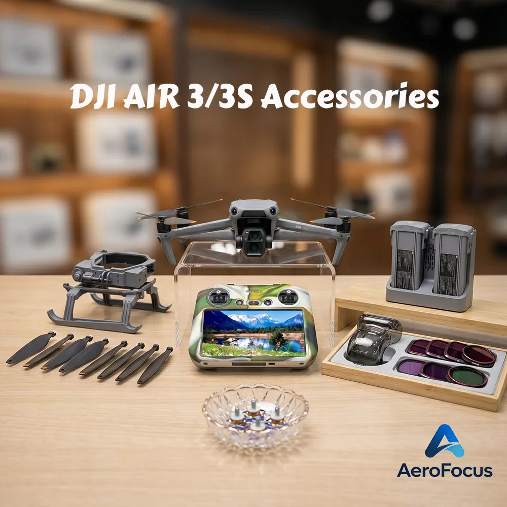 DJI Air 3S drone accessories banner for aerial photography and outdoor flight
