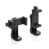 360 rotating phone clamp holder with universal 1/4 screw mount for tripod selfie stick and mobile photography