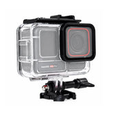 AeroFocus 60m dive housing for Insta360 Ace Pro 2 with optical glass lens and dual cold shoe mounts