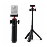 AeroFocus magnetic mini tripod selfie stick mounted with DJI Osmo 360 II