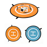 Aerofocus 55cm foldable drone landing pad in orange and blue with carrying bag