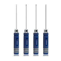 Blue steel hex screwdriver set for RC and drone maintenance