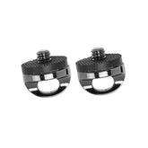 One pair of durable zinc alloy camera strap mounting screws.