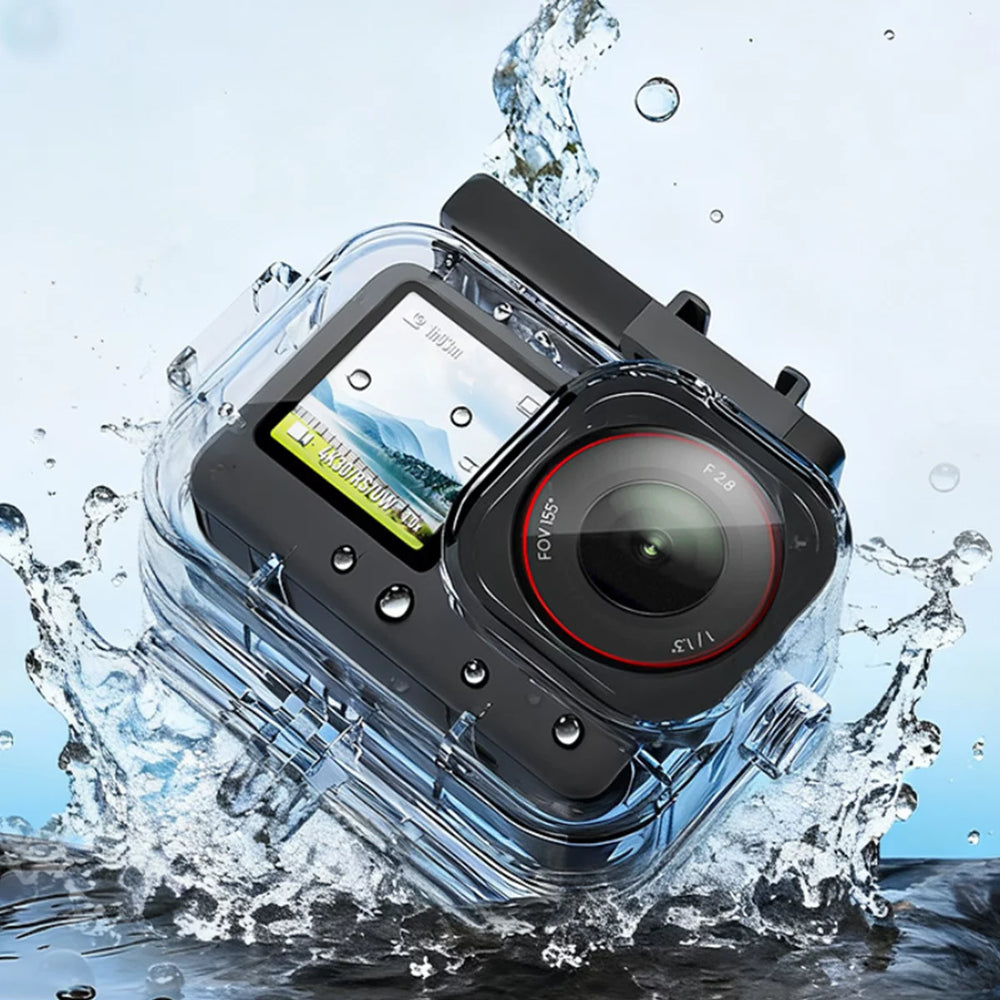 DJI Action 6 waterproof case being used in extreme surfing and water sports.