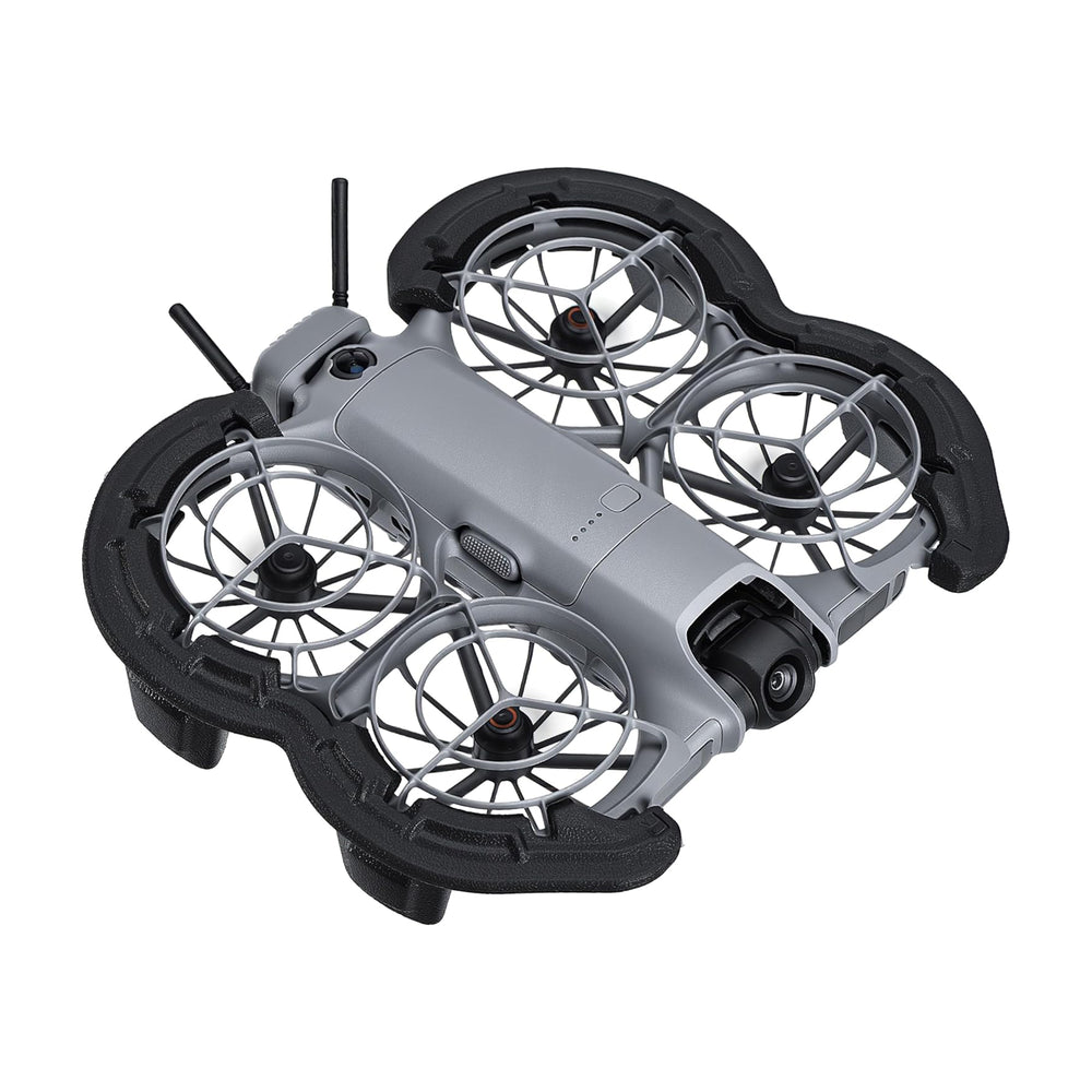 Black STARTRC floating propeller guard installed on DJI NEO 2