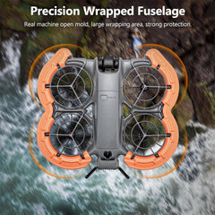 DJI NEO 2 floating on water with STARTRC buoyancy propeller guard