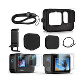 5-in-1 GoPro Hero 13/12/11 protection kit with silicone case and 2 sets of glass.