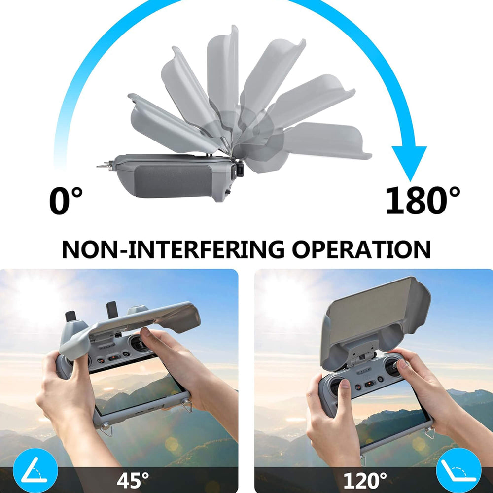 180 degree foldable sun hood design for DJI RC 2 controller