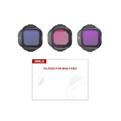 Package contents: Filter set, magnetic storage box, and cleaning cloth.