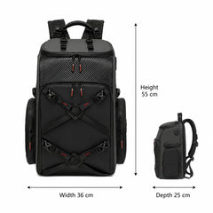 40L FPV drone camera backpack dimensions 36 by 25 by 55 cm