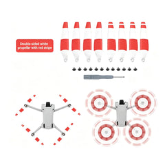 Red and white dual-color replacement propellers for DJI Mini series.
