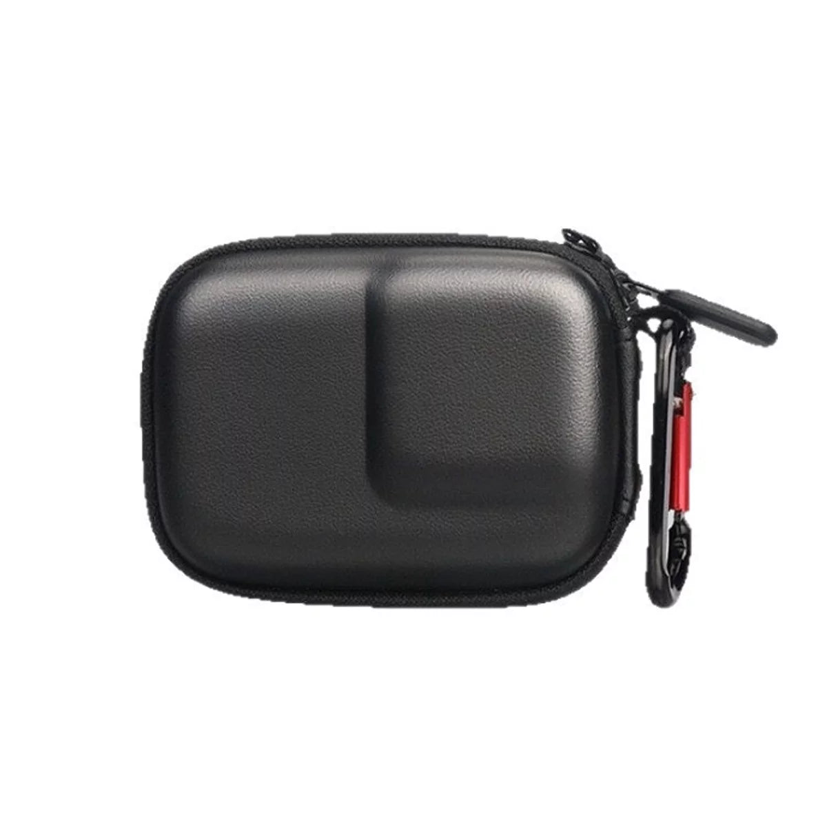 Durable metal carabiner attached to the DJI Action 6 storage case.