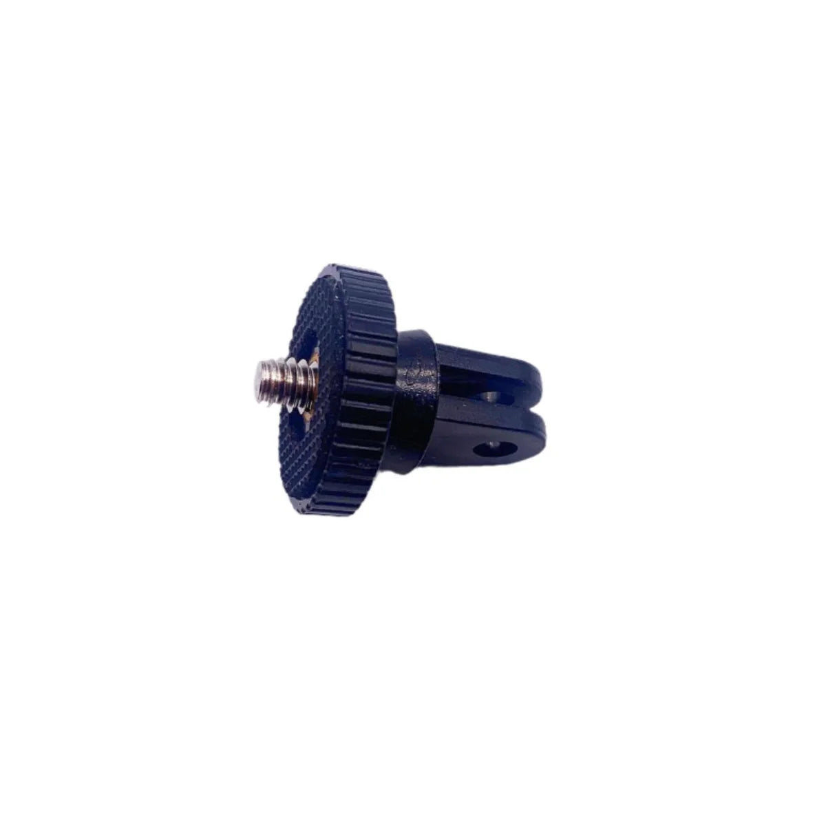Detailed view of the classic 1/4 inch screw adapter for action cameras.