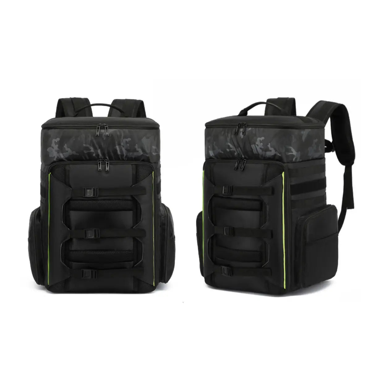 AeroFocus 33L FPV drone backpack in black with green trim