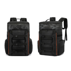 AeroFocus 33L FPV drone backpack in black with orange trim