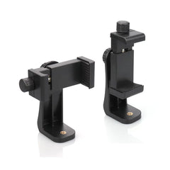 360 rotating phone clamp holder with universal 1/4 screw mount for tripod selfie stick and mobile photography