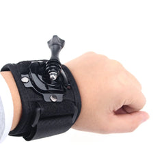 action camera wrist strap mount worn on wrist for hands-free outdoor recording