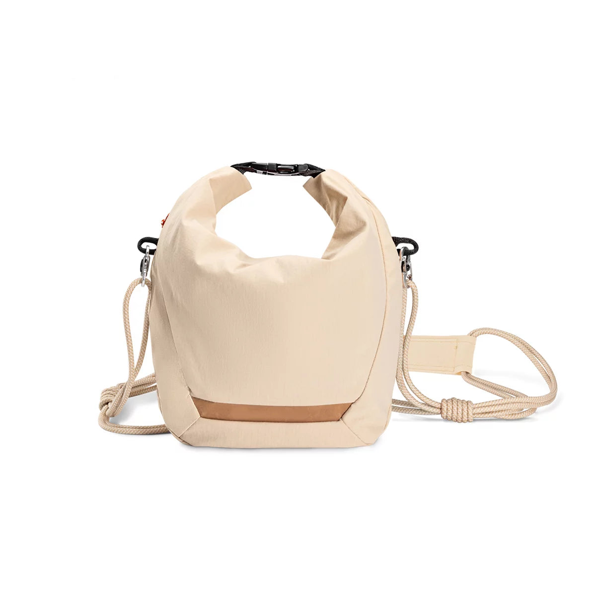 Khaki White version of the AeroFocus Cloud Roll mirrorless camera bag made of premium soft cotton.