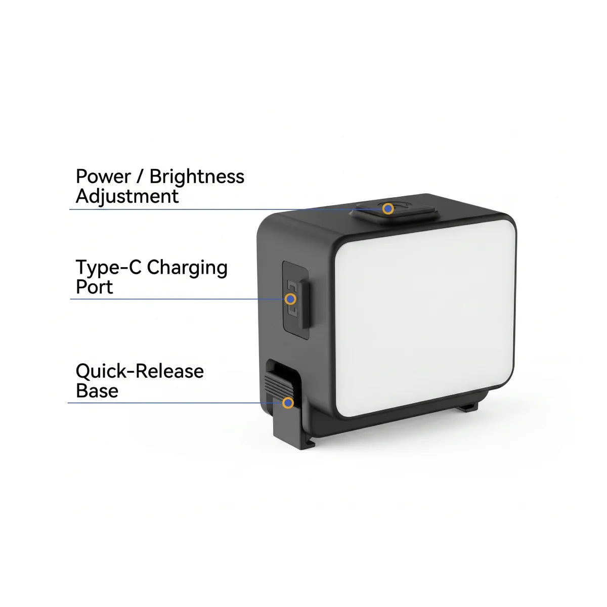 DJI Action fill light control buttons and brightness adjustment