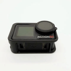DJI Action 5 Pro camera with TPU lens protection cover installed