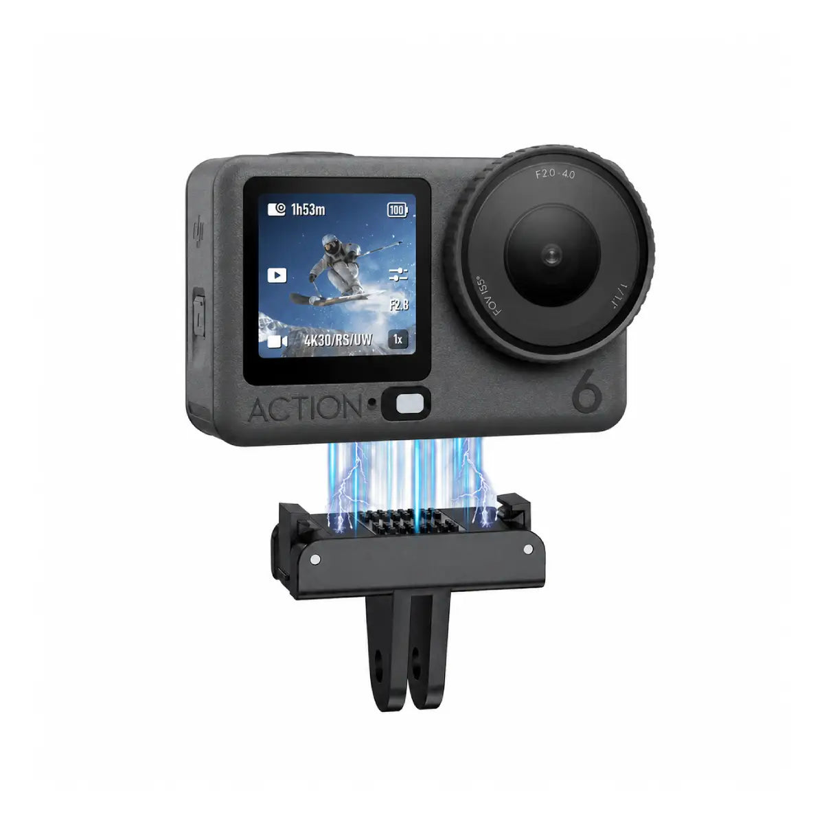 AeroFocus DJI Action 6 magnetic quick-release adapter attachment demonstration