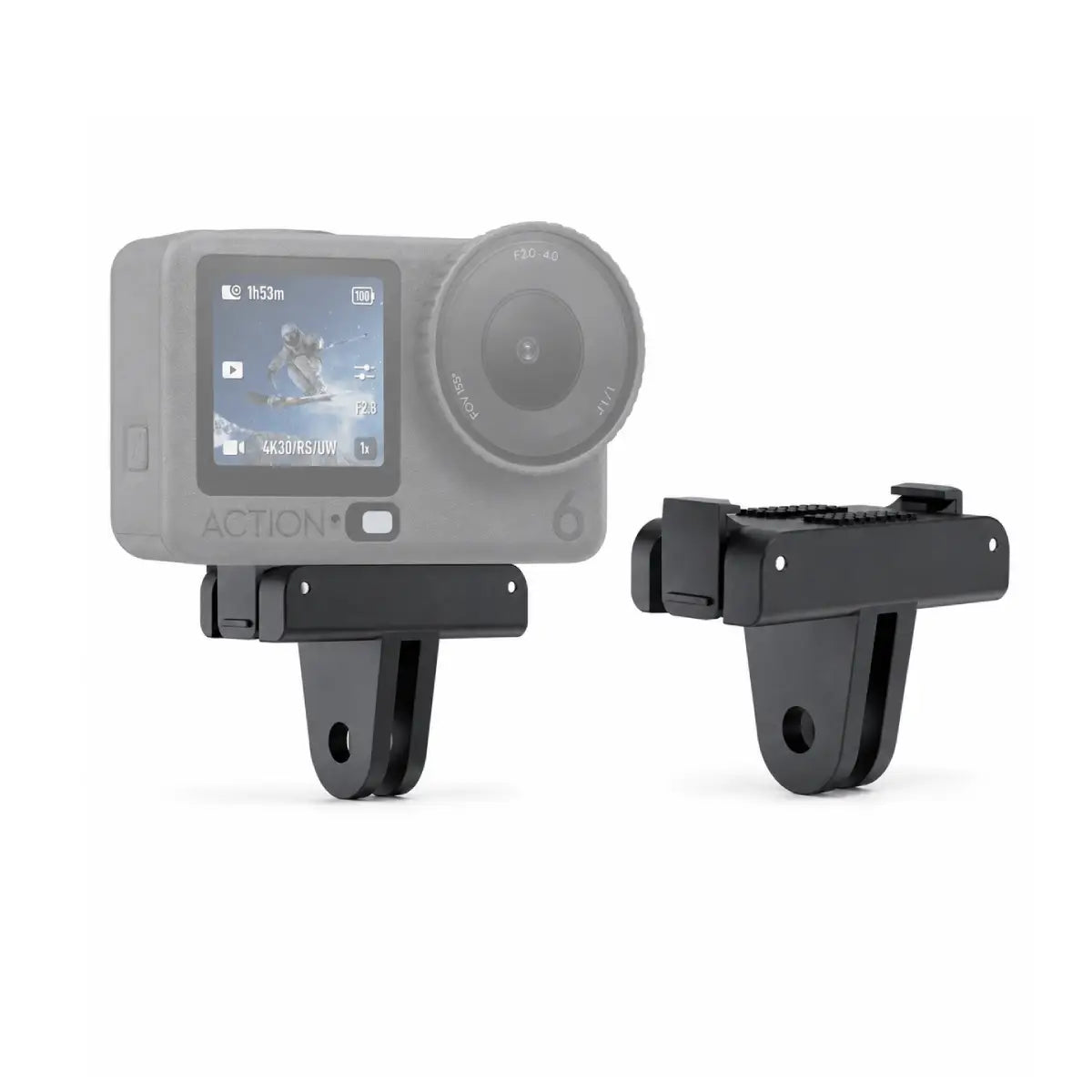 AeroFocus magnetic quick-release adapter mounted with DJI Action 6