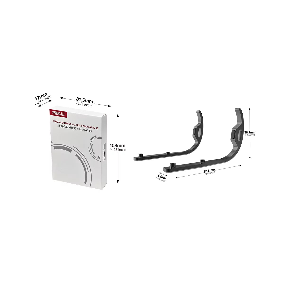 DJI Avata 360 bumper guard dimensions and packaging