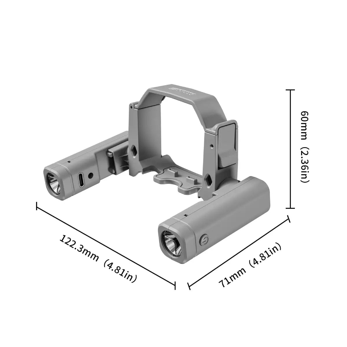 AeroFocus DJI Mini 4 Pro dual searchlight dimensions 122.3 by 71 by 60 millimeters