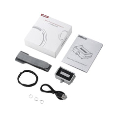 AeroFocus drone airdrop system package with release device, two straps, charging cable, three rings and release line