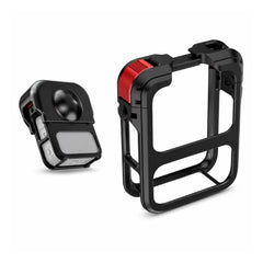 AeroFocus metal camera cage mounted on DJI Osmo 360 2