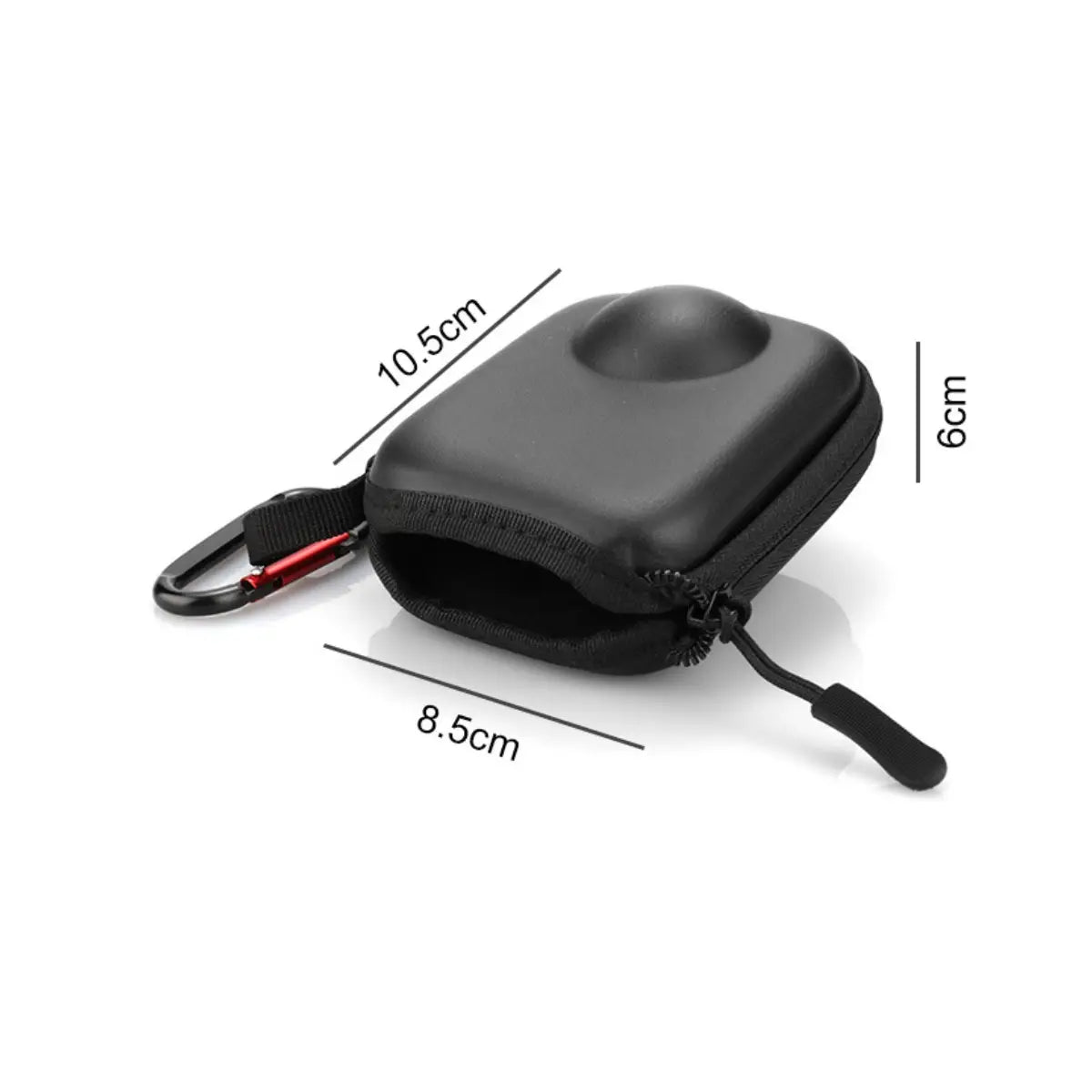 DJI Osmo 360 2 mini carrying case dimensions measuring 105 by 85 by 60 mm