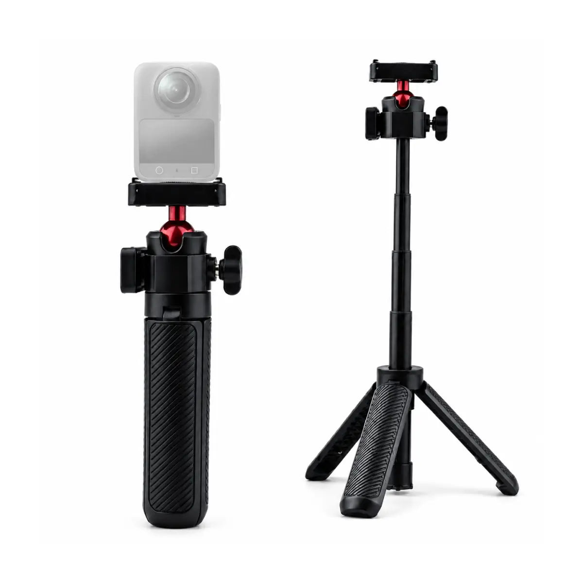 AeroFocus magnetic mini tripod selfie stick mounted with DJI Osmo 360 II