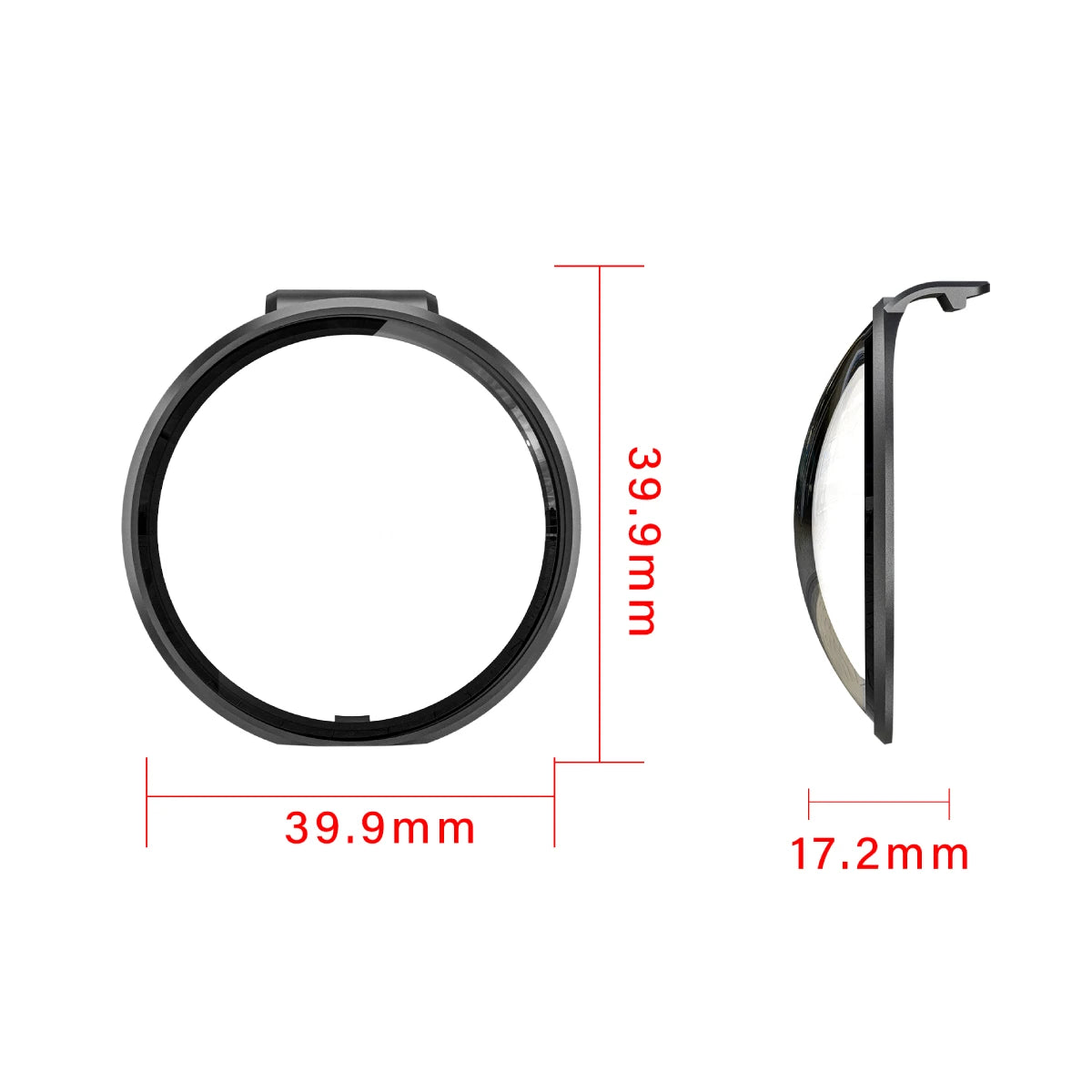 AeroFocus PC lens protector dimensions for DJI Osmo 360 and Osmo 360 II