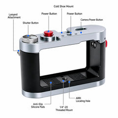 AeroFocus metal cage button and port access design for DJI Osmo Action 5 Pro Action 4 and Action 3
