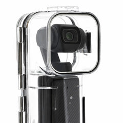 AeroFocus DJI Osmo Pocket 3 waterproof case tempered glass lens detail with high light transmission