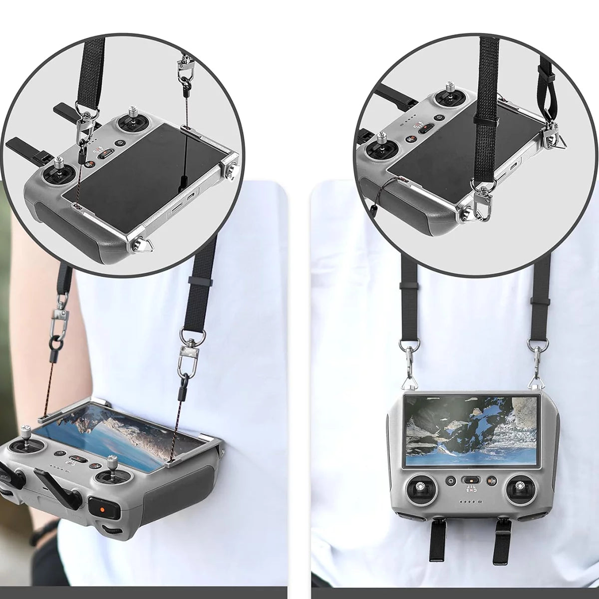 DJI RC 2 balanced neck strap system for hands free controller viewing