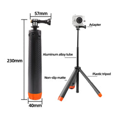 dimensions of floating selfie stick tripod for sports cameras