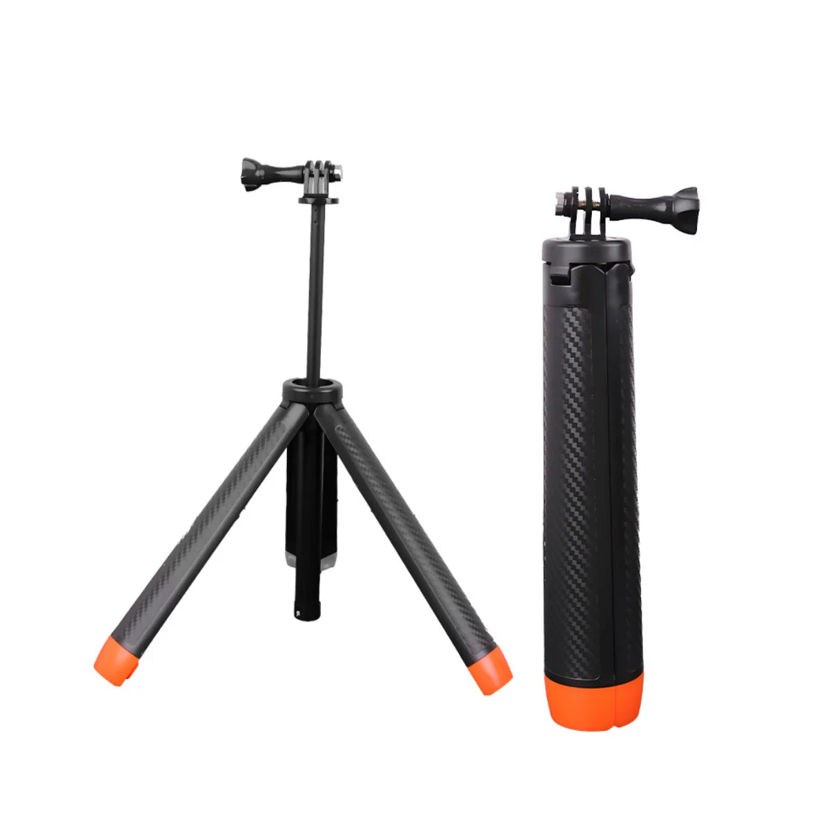 floating selfie stick tripod folded and tripod mode display
