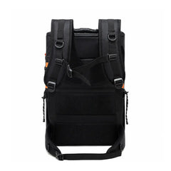 AeroFocus FPV drone backpack rear view with breathable padded back panel shoulder straps chest buckle and waist belt