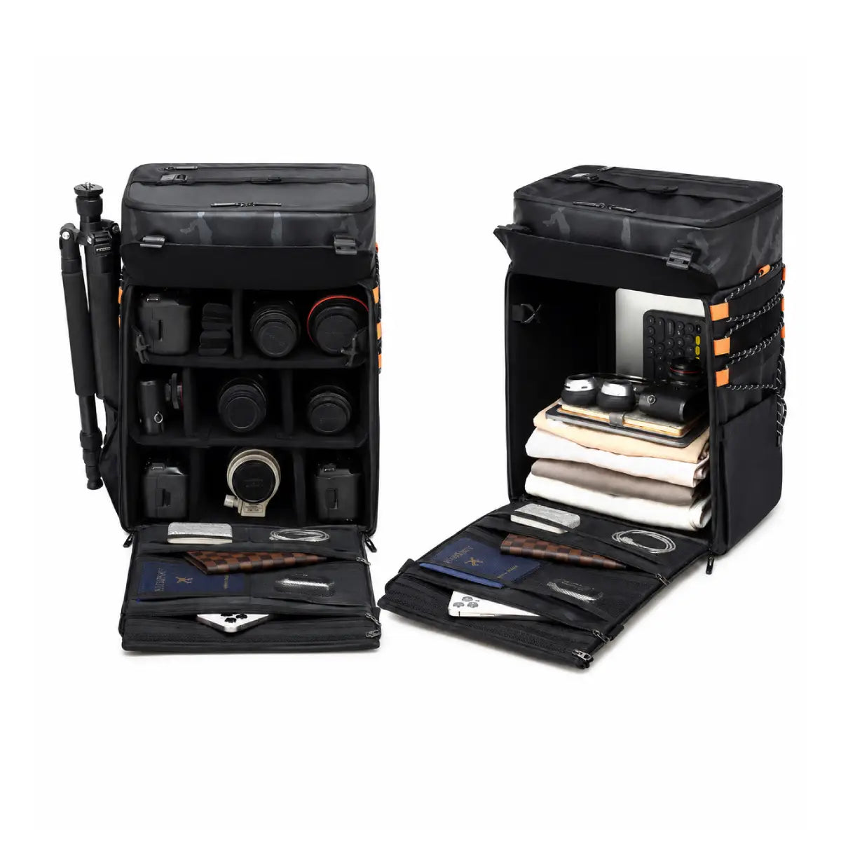 AeroFocus FPV drone backpack interior with removable padded dividers for drones cameras and accessories