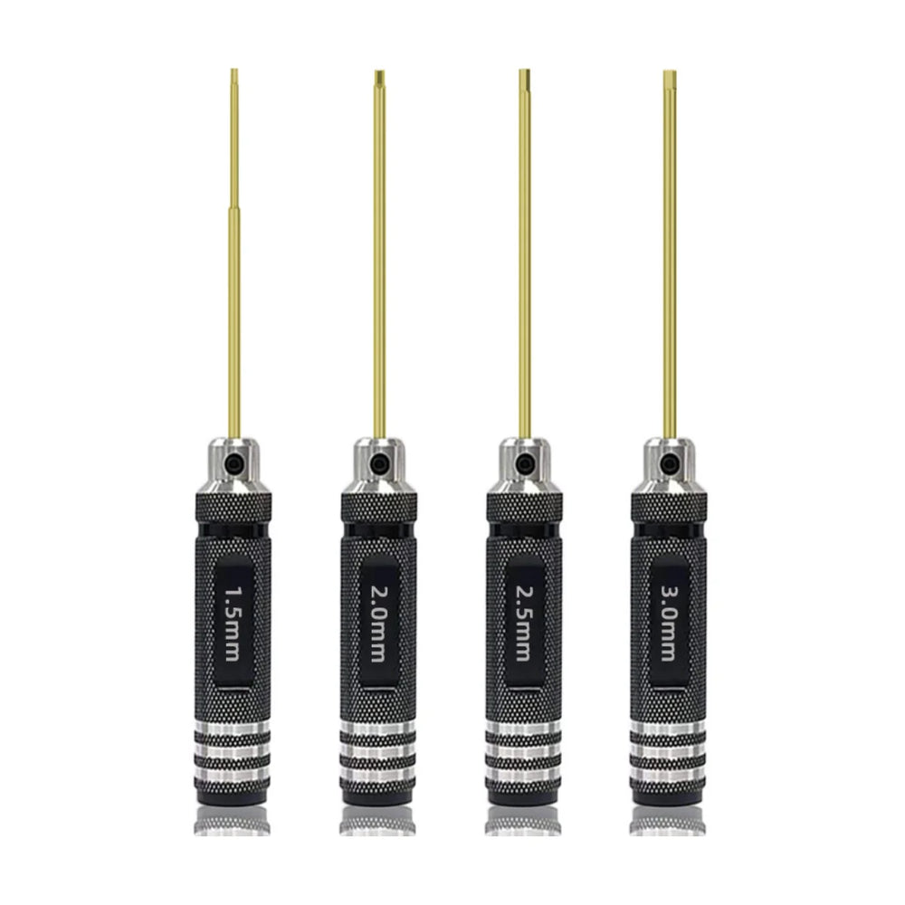 Black titanium coated hex screwdriver set for professional drone tools