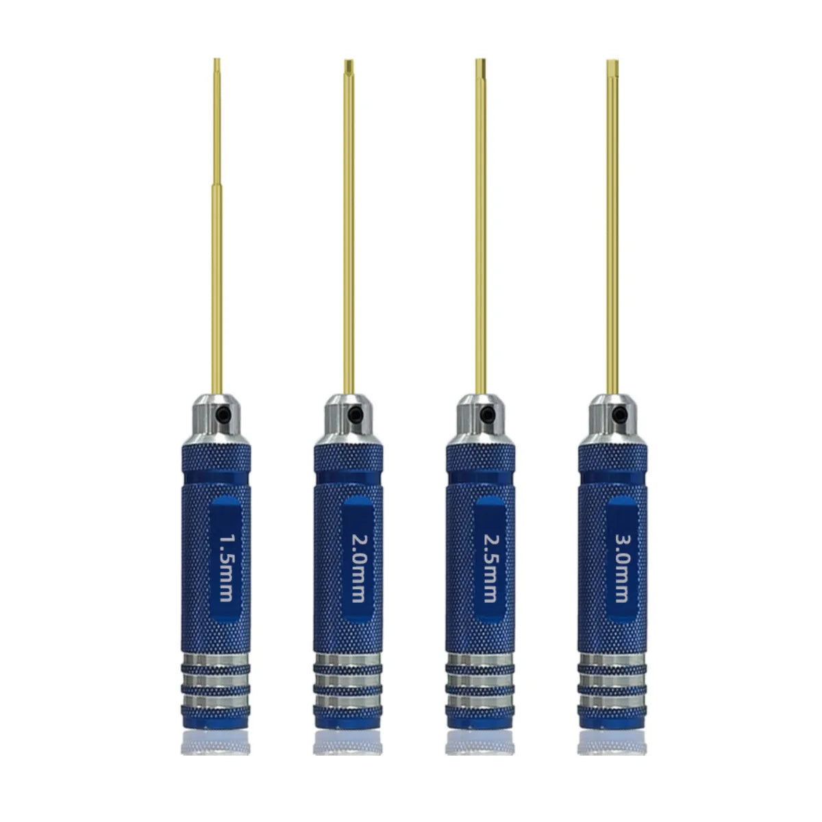 Blue titanium coated hex screwdriver set for precision repair