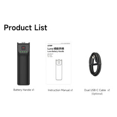 AeroFocus Insta360 Luna battery handle package including one battery handle and one charging cable