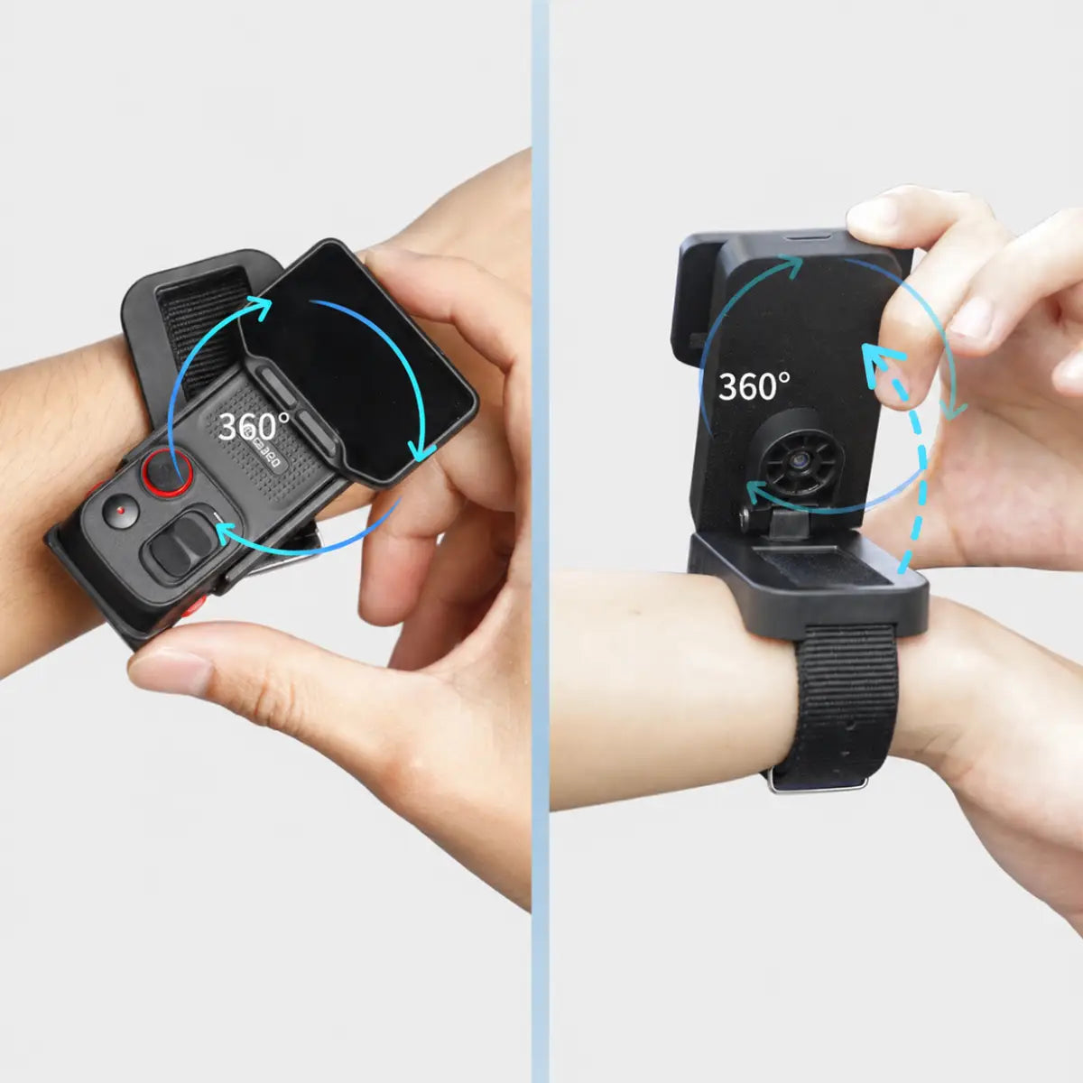 AeroFocus Luna Ultra wrist mount with adjustable landscape portrait and multi-angle viewing