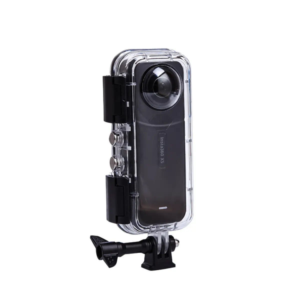 AeroFocus Insta360 X5 camera installed inside the 45m waterproof dive housing