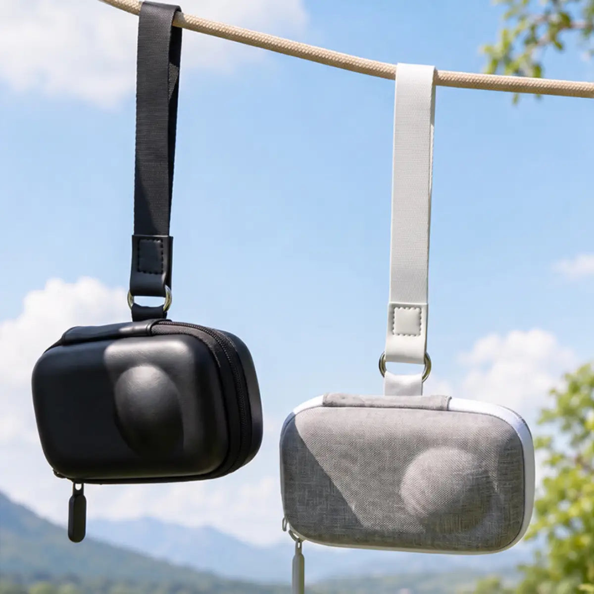 Black and gray AeroFocus single-camera carrying cases for Insta360 X6