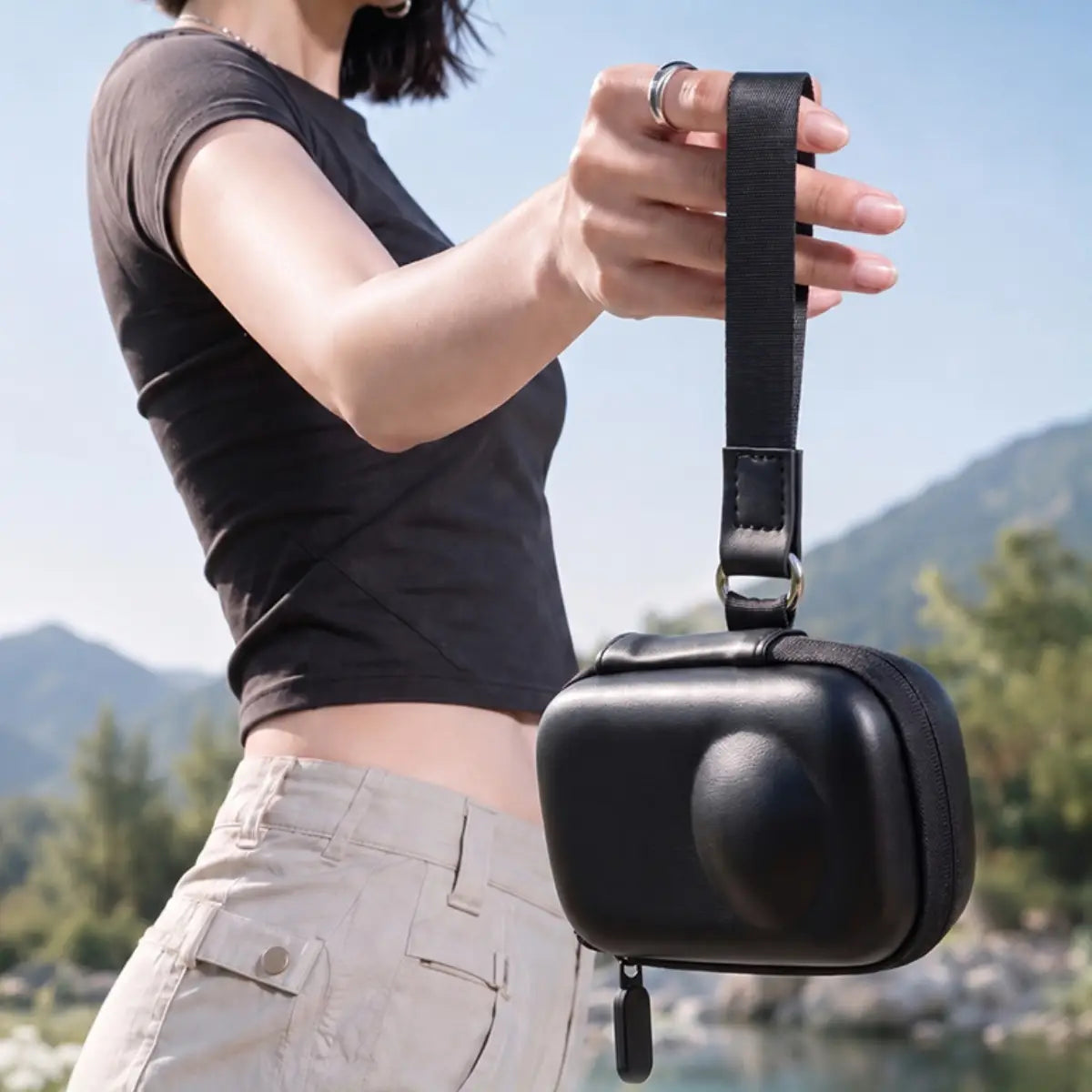 AeroFocus Insta360 X6 mini carrying case with portable wrist strap