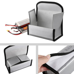 AeroFocus LiPo battery safe bag unfolded and folded view for battery storage