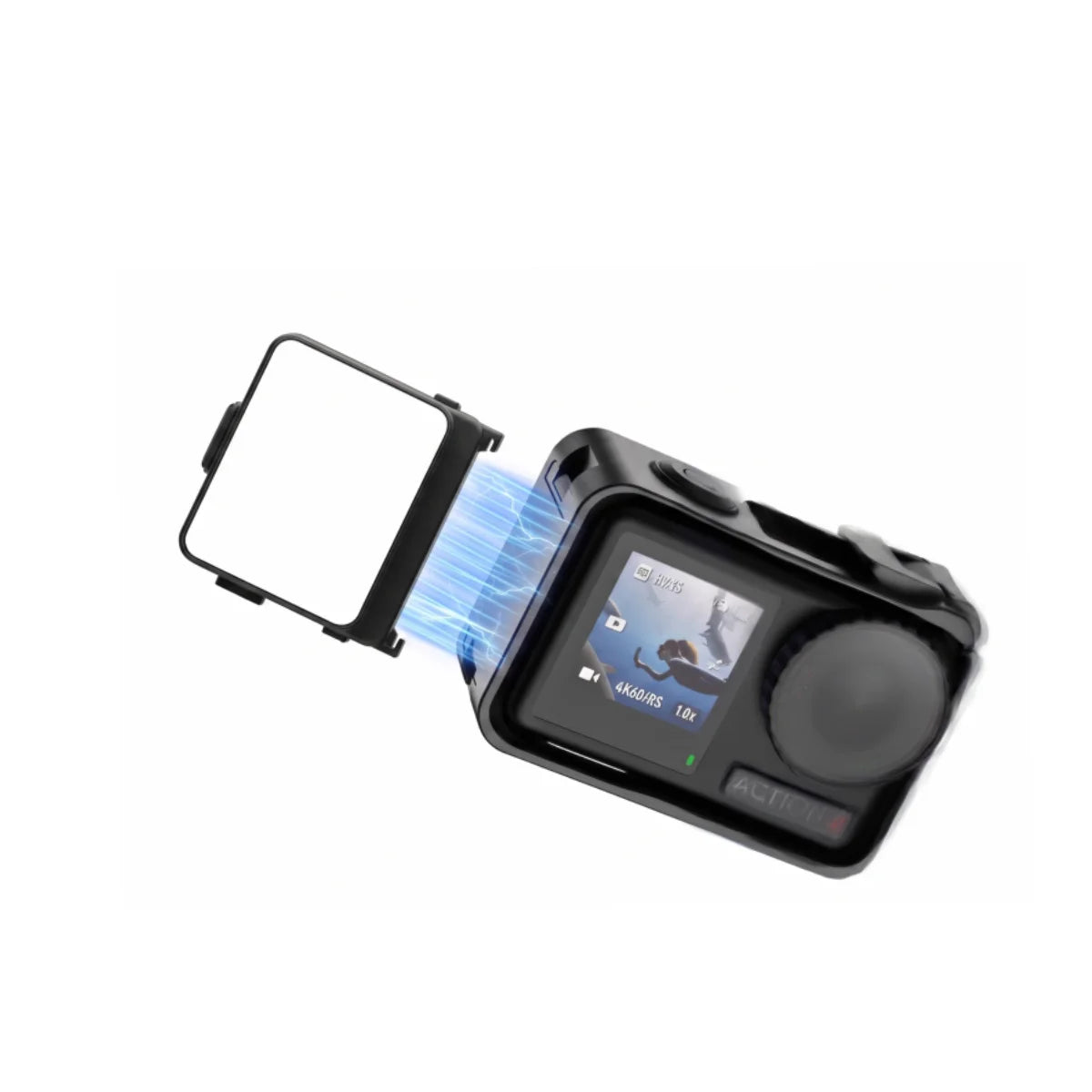 Magnetic quick release mounting design for DJI action camera fill light